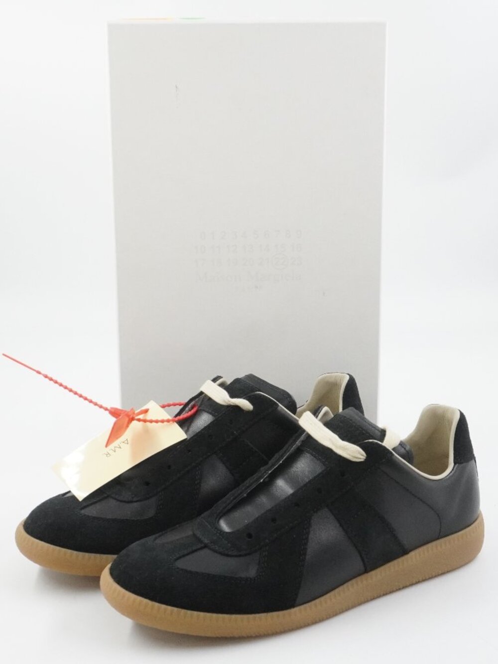 Maison Margiela Replica Leather & Suede Sneakers In Black - EU Size 36.5 - NIB